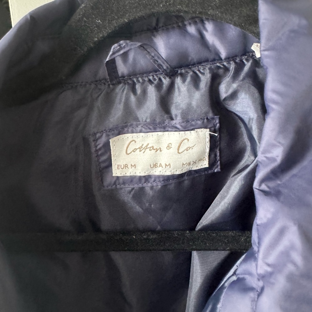 Navy Quilted Jacket - Picture 3 of 4